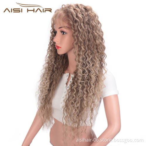 Aisi Hair 13x6 Long Wavy Brown Wig Afro Kinky Curly Lace Frontal Wig Deep Wave Fluffy Front Lace Hair Wigs For Black Women